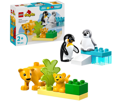 Klocki LEGO® LEGO DUPLO 10442 Rodziny dzikich zwierząt: pingwiny i lwy